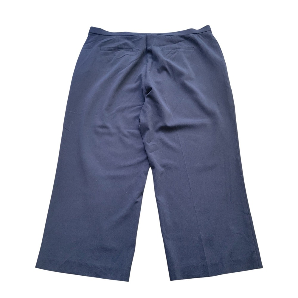 Sag Harbor Stretch Navy Blue Wide Leg Cropped Pants Women 16W Culottes Capris - Picture 2 of 7